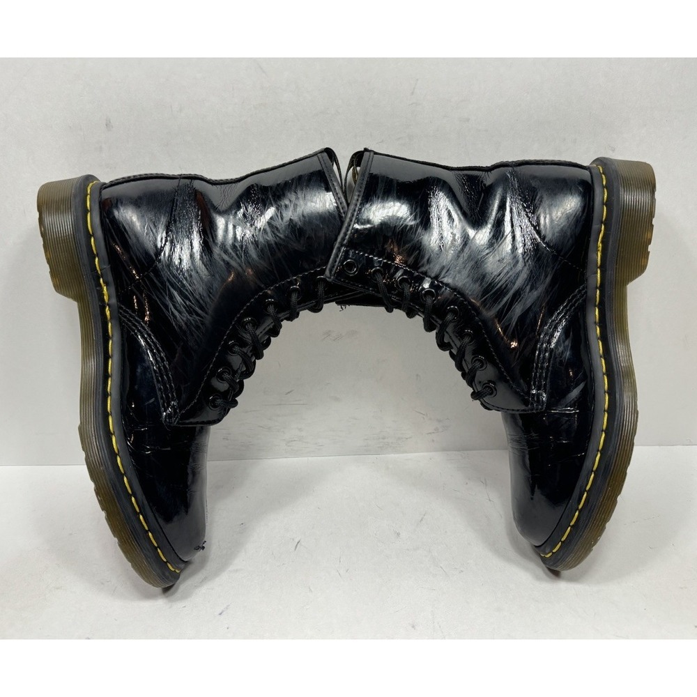 Doc Dr. Martens 1460 Patent‎ Leather Women's 7 8-Eye Boots Black 11821 - Picture 6 of 10
